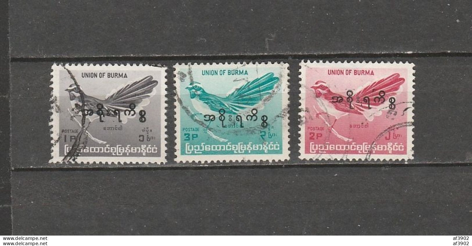 BURMA/MYANMAR STAMP 1965 ISSUED LOCAL USE OVERPRINT ON BIRDS O90-092 , USED - Myanmar (Burma 1948-...)
