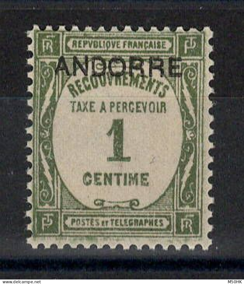 Andorre - Taxe YV 9 N** MNH Luxe , Cote 7 Euros - Unused Stamps