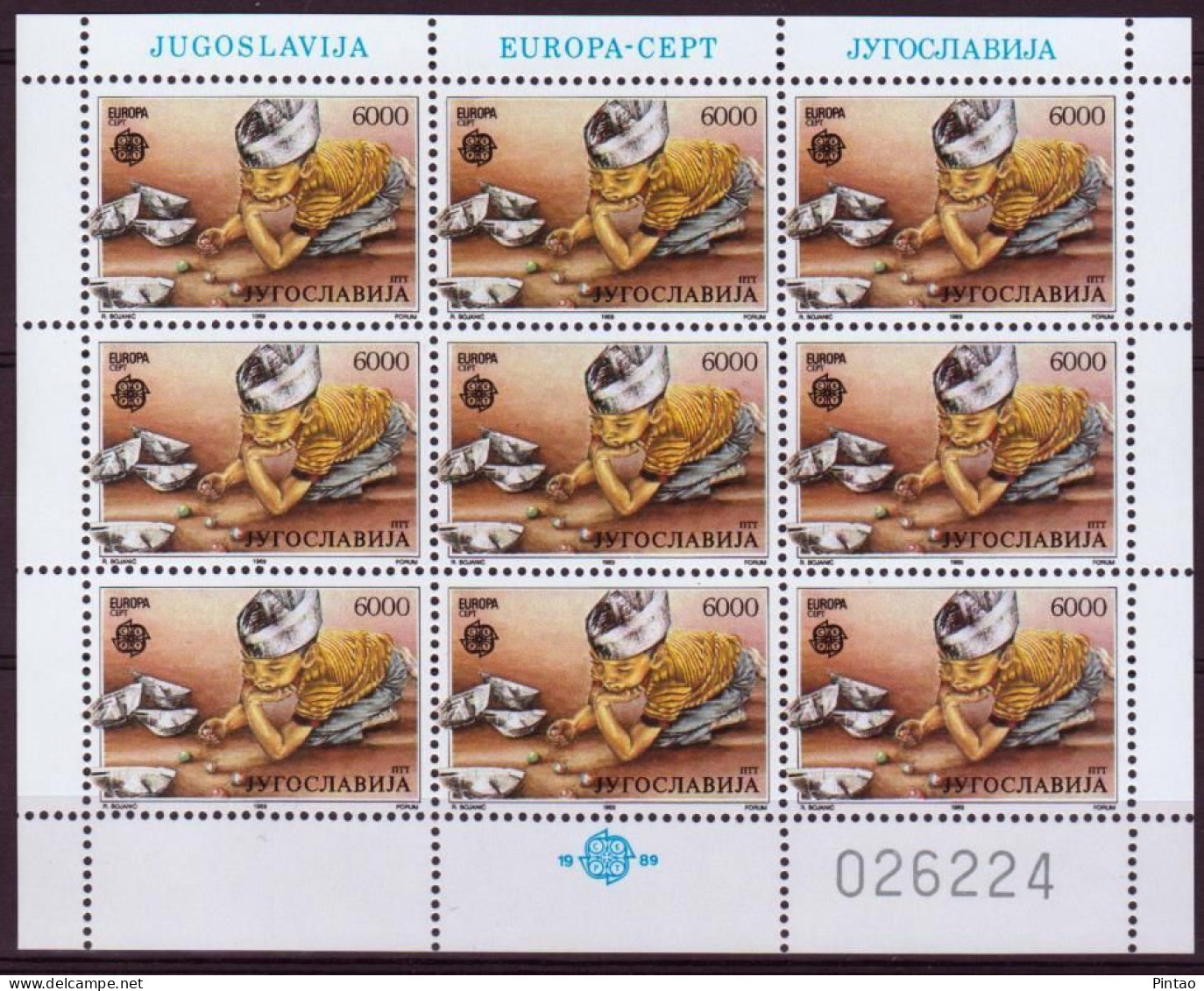 CEPT1222-  JUGOSLÁVIA 1989 - MNH (EUROPA CEPT - FM) - 1989