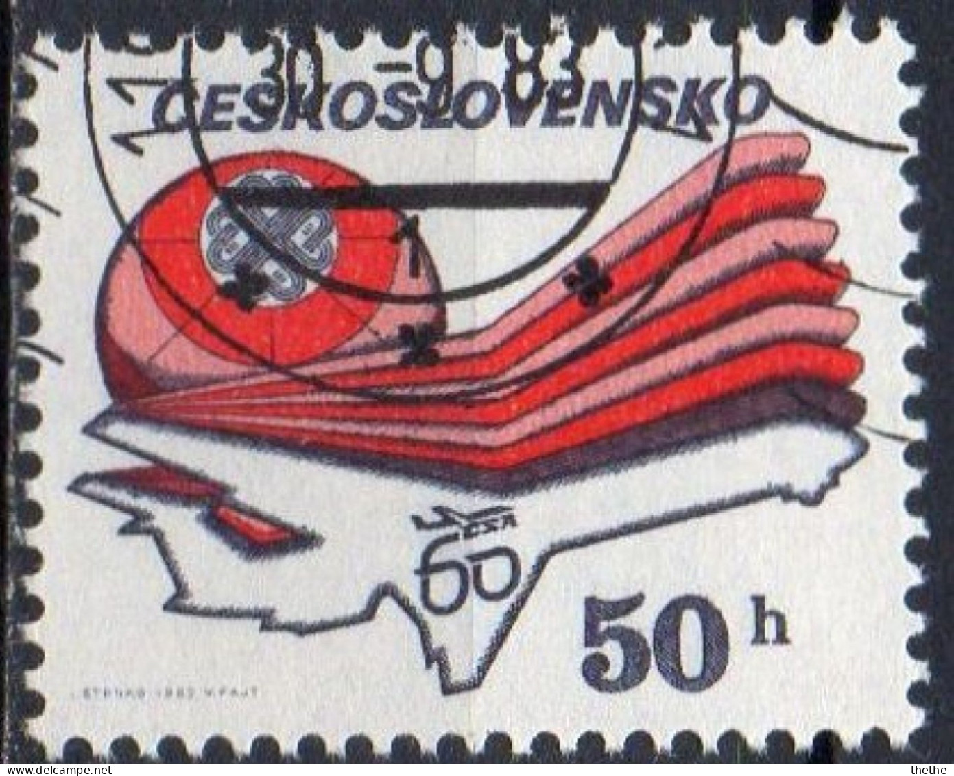 TCHECOSLOVAQUIE - Avion Et Globe - Used Stamps