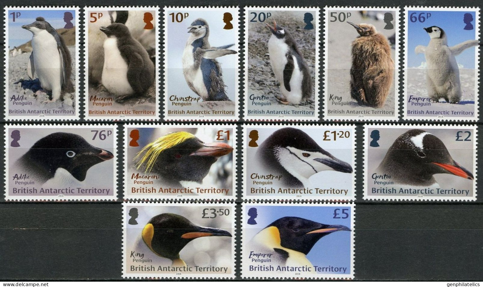 BAT 2018 FAUNA Animals PENGUINS - Fine Set MNH - Unused Stamps