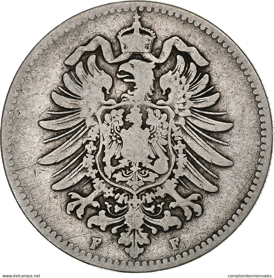 Monnaie, GERMANY - EMPIRE, Wilhelm I, Mark, 1878, Stuttgart, TB, Argent, KM:7 - 1 Mark