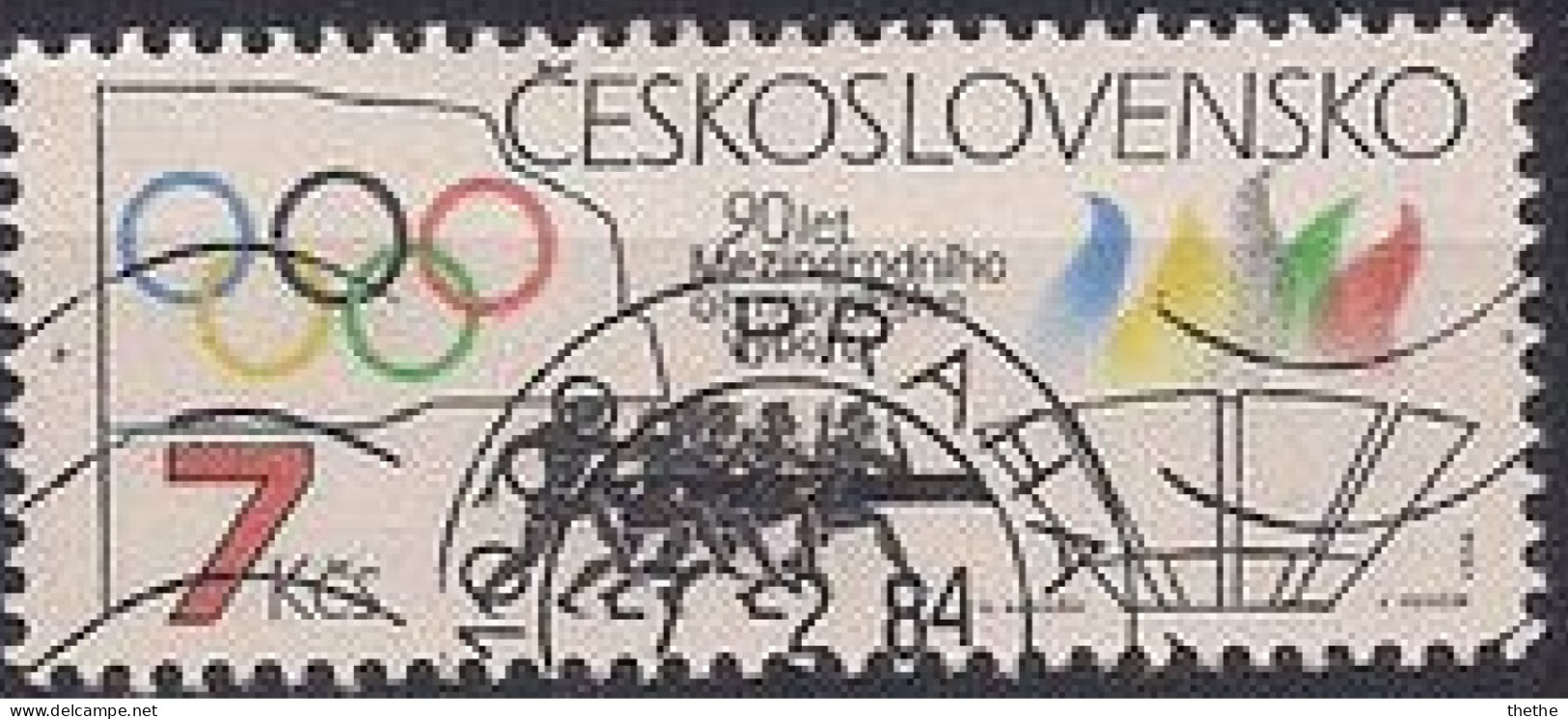 TCHECOSLOVAQUIE - 90e Anniversaire Du Comité Olympique International - Gebraucht