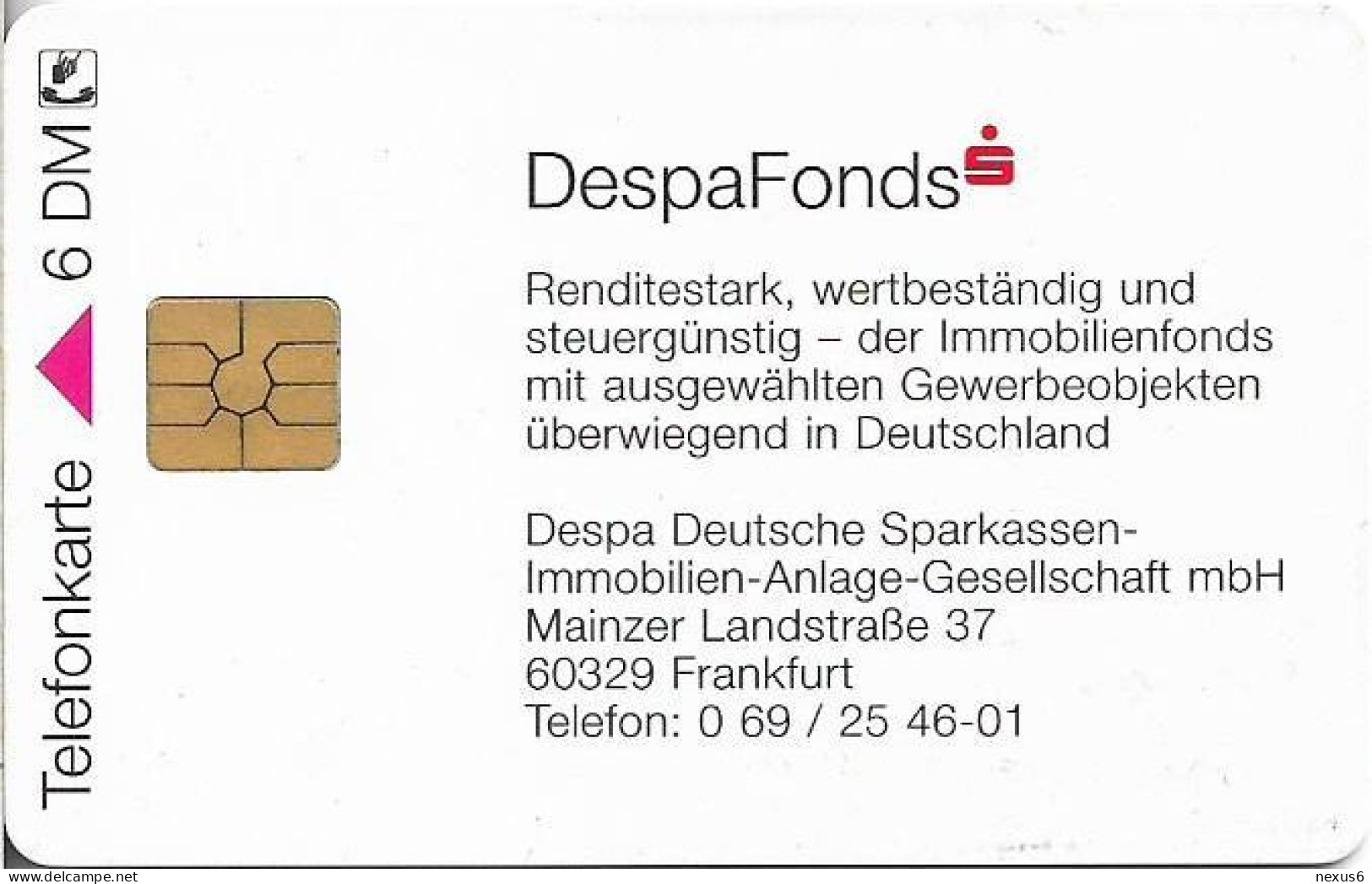 Germany - Sparkasse Frankfurt - DespaFonds - O 0156 - 02.1997, 6DM, 2.000ex, Used - O-Series: Kundenserie Vom Sammlerservice Ausgeschlossen