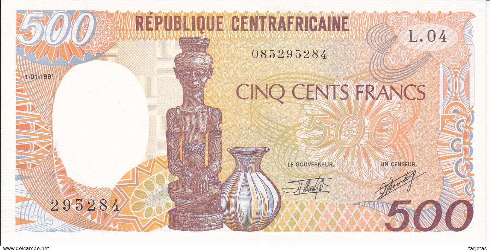 BILLETE DE REPUBLICA CENTROAFRICANA DE 500 FRANCS DEL AÑO 1991 SIN CIRCULAR (UNC) (BANKNOTE) - Centraal-Afrikaanse Republiek