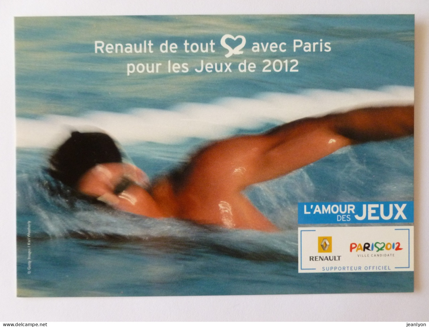 NATATION - Nageur - Jeux Olympiques / JO Paris 2012 - Renault Supporteur Officiel - Carte Publicitaire - Schwimmen