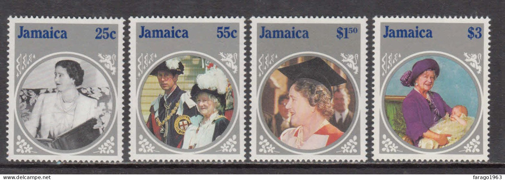 1985 Jamaica Queen Mother Royalty Complete Set Of 4  MNH - Jamaica (1962-...)