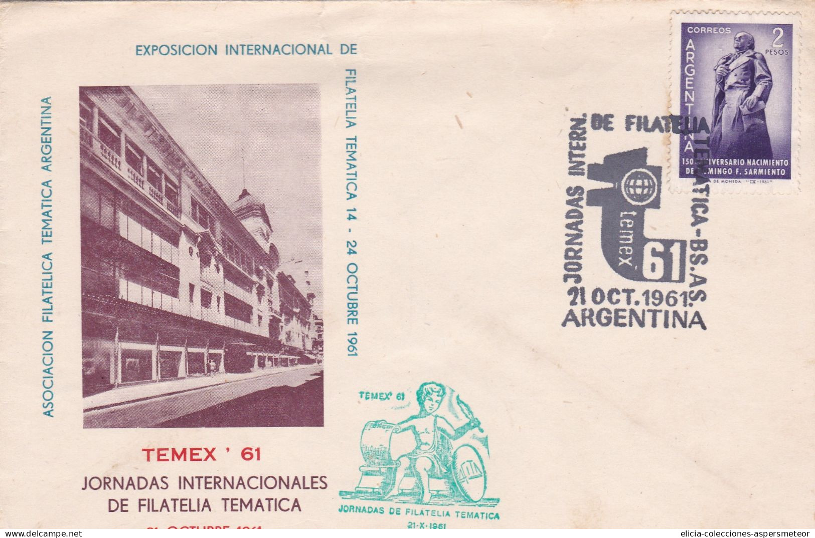 Argentina - 1961 - FDC - 150th Anniversary Of The Birth Of Domingo F. Sarmiento - TEMEX 61- Caja 30 - FDC