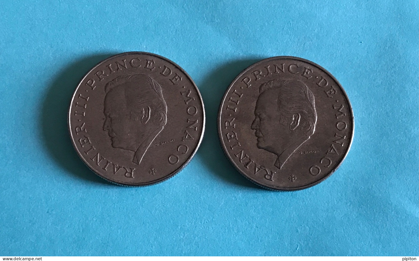 2 Pièces De Monnaie 10 F Monaco 1981 - 1960-2001 Nouveaux Francs