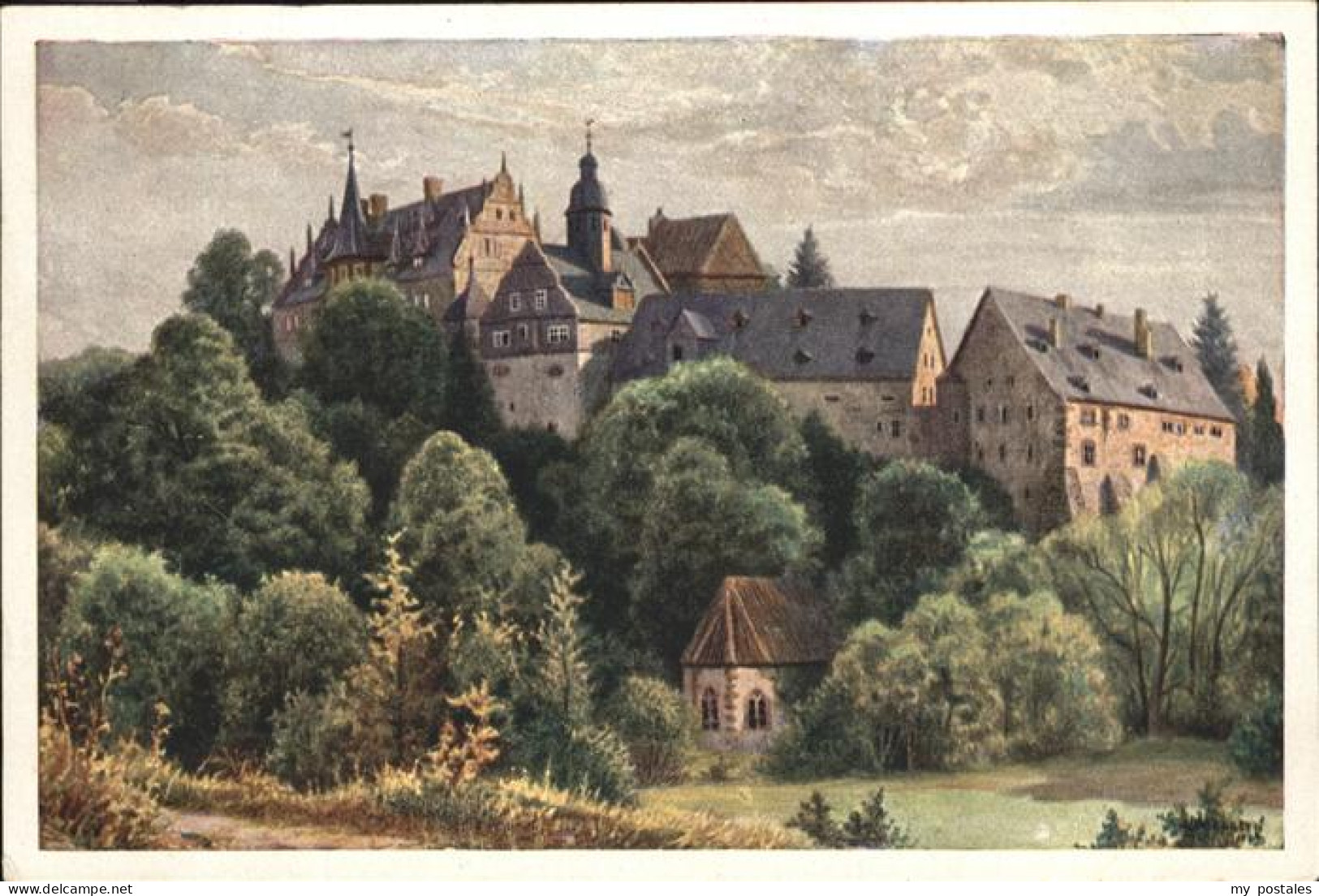 41211952 Lauterbach Hessen Schloss Eisenbach Kuenstlerkarte L. Lindgreen Lauterb - Lauterbach