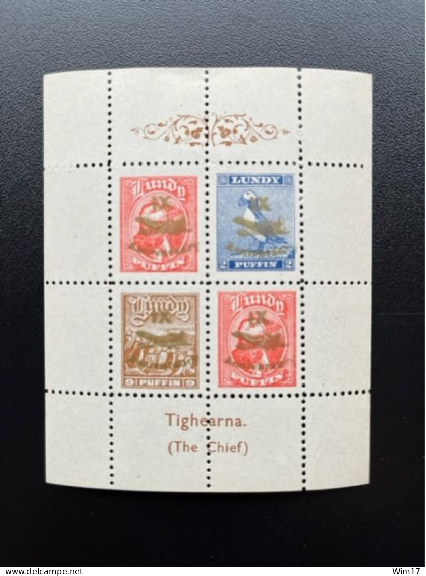 GREAT BRITAIN 1943 LUNDY TIGHEARNA MS 47 GOLD OVERPRINT MNH - POSTFRIS GROOT BRITTANNIE - Local Issues