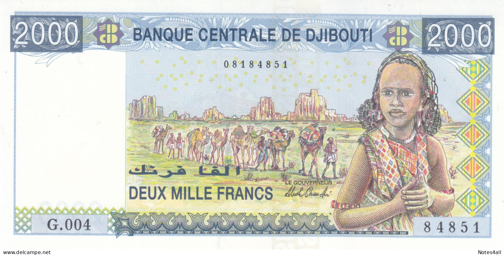 DJIBOUTI 2000 FRANCS 2005 P-43 UNC - Djibouti