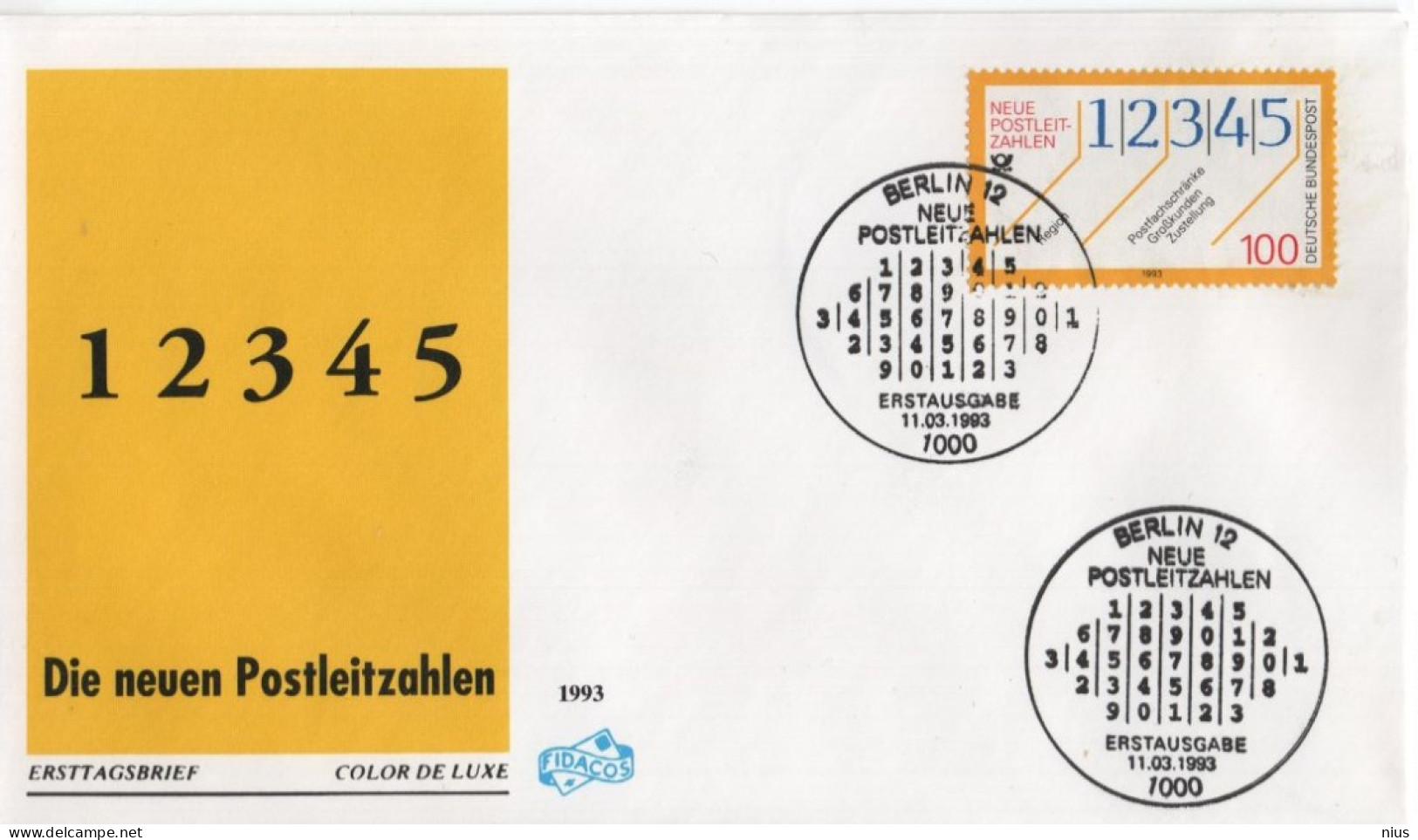 Germany Deutschland 1993 FDC Die Neue Neuen Postleitzahlen, The New Postal Codes, Canceled In Berlin - 1991-2000