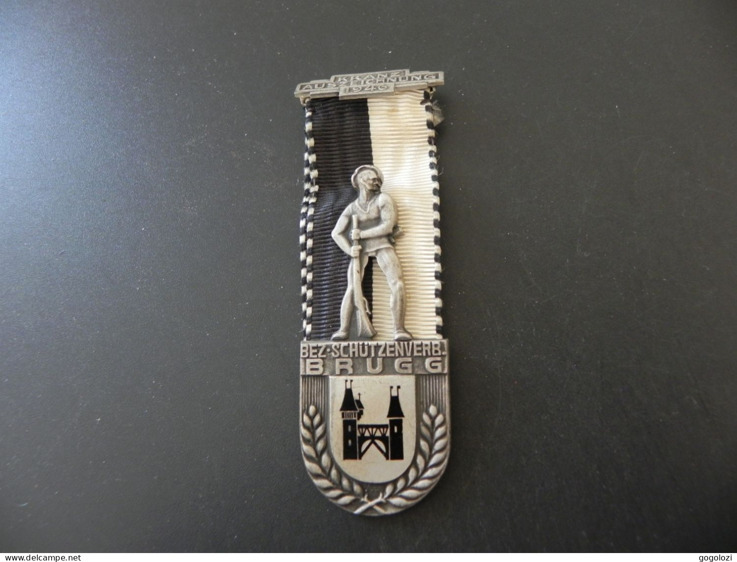 Medaille Shooting Medal Schweiz Suisse Switzerland - Kranzauszeichnung Brugg 1946 - Andere & Zonder Classificatie