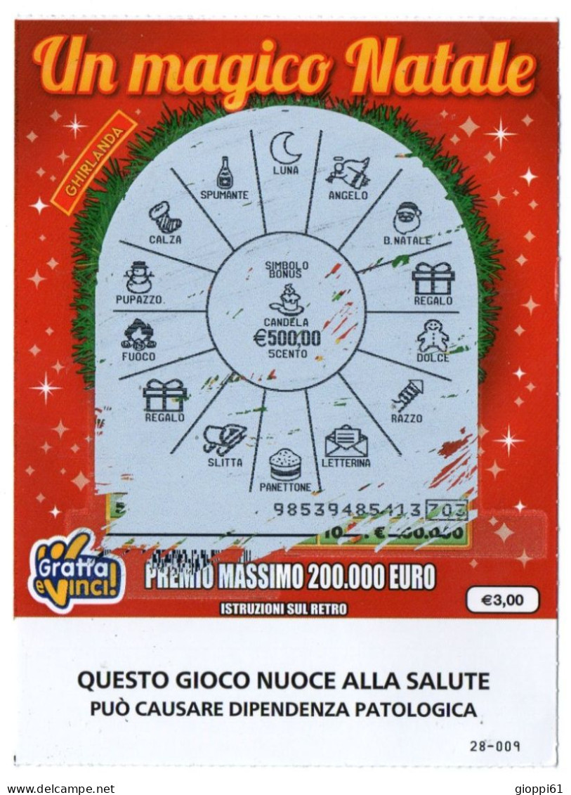 Biglietto Della Lotteria Gratta E Vinci 'Un Magico Natale' - Biglietti Della Lotteria