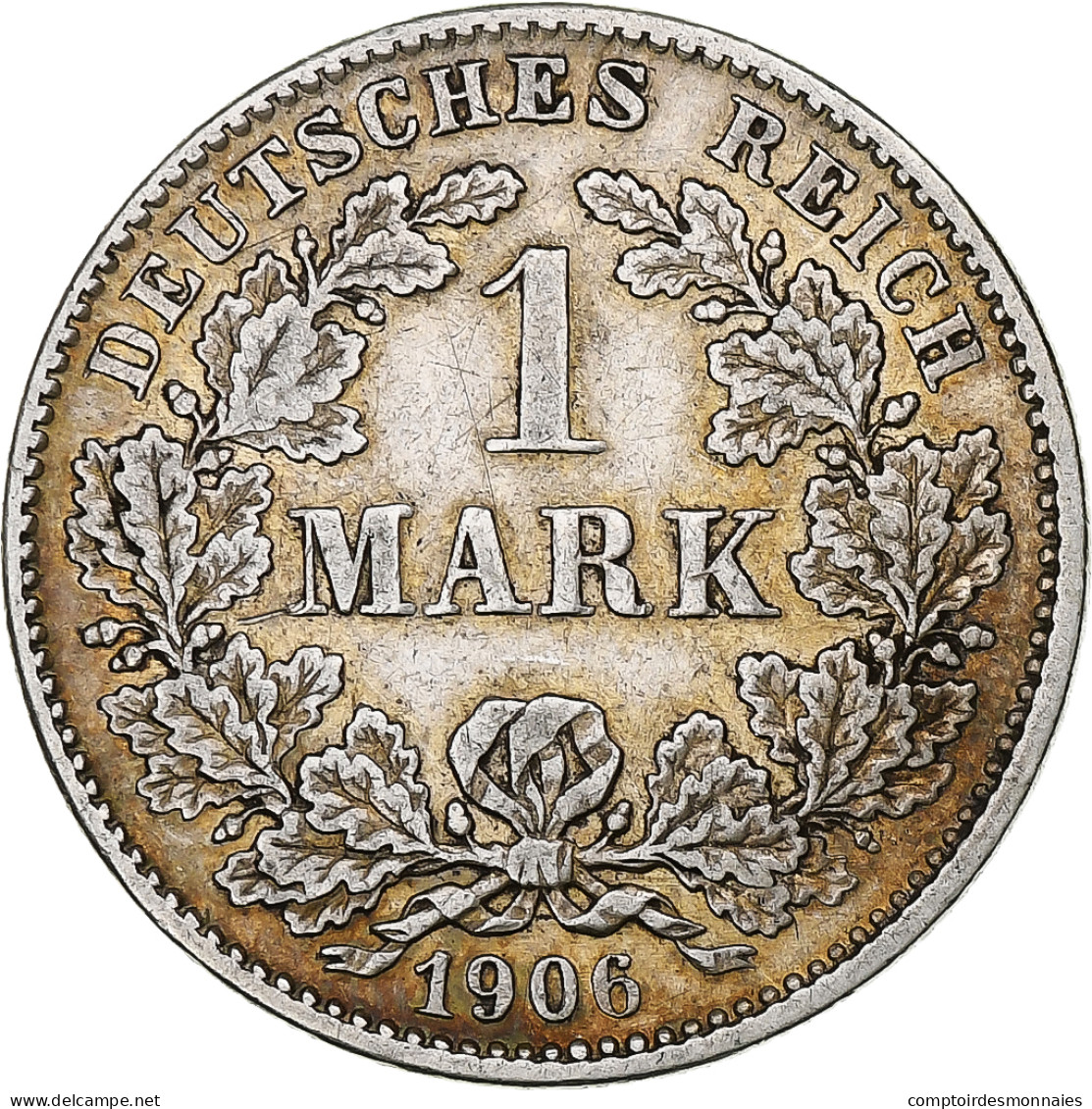 Monnaie, GERMANY - EMPIRE, Wilhelm II, Mark, 1906, Karlsruhe, TTB, Argent, KM:14 - 1 Mark