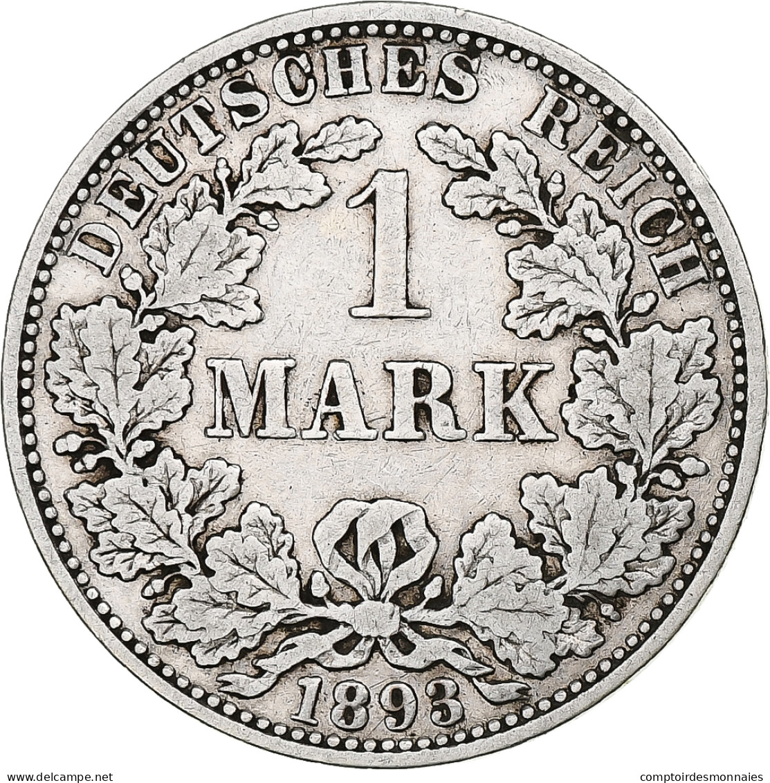 Empire Allemand, Wilhelm II, Mark, 1893, Berlin, Argent, TTB, KM:14 - 1 Mark