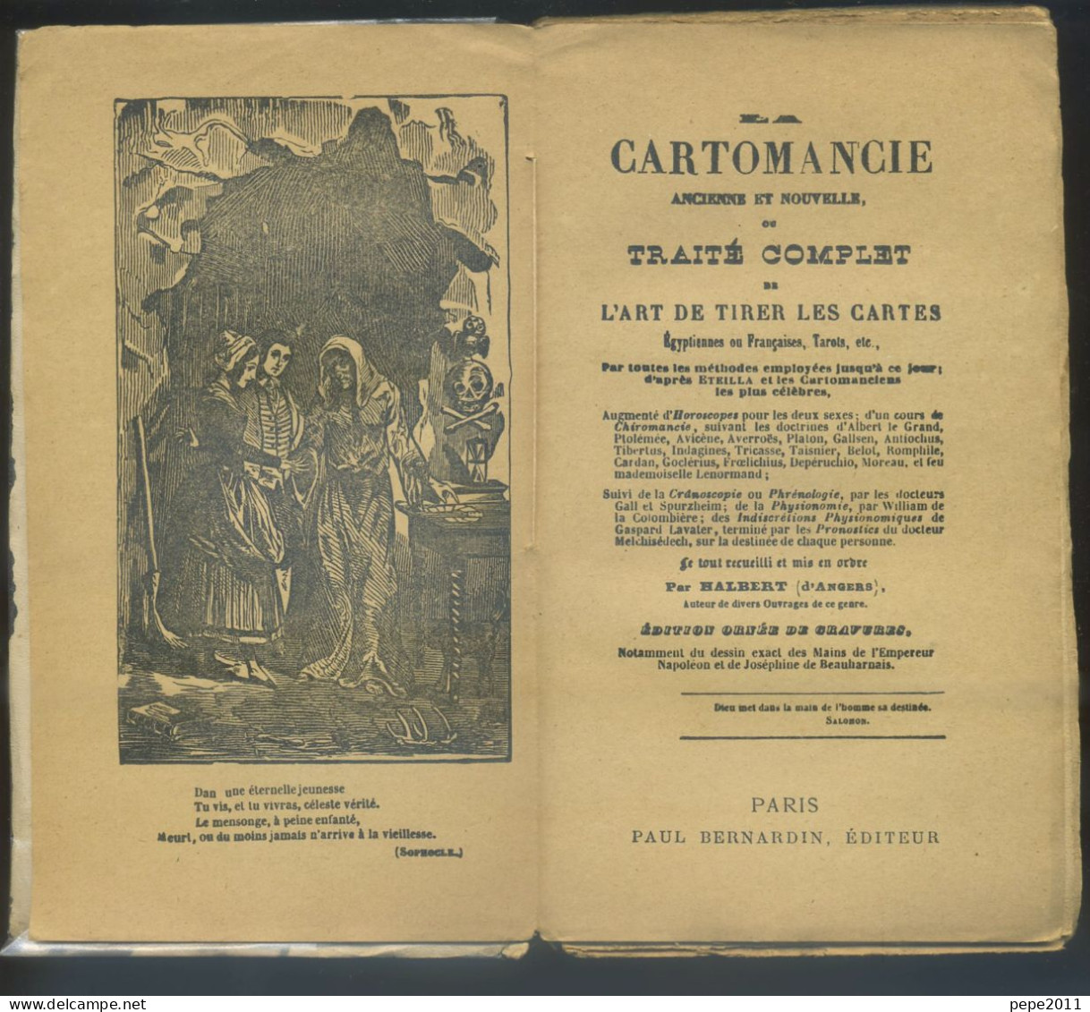 Rare Traité De CARTOMANCIE Art De Tirer Les Cartes, Horoscopes, Chiromancie, Cranoscopie (Phénologie) - HABERT D'Angers - Jeux De Société