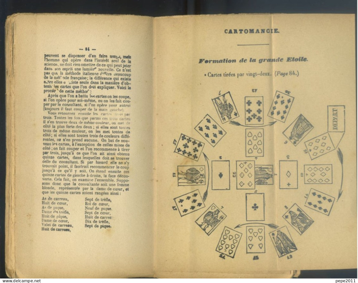 Rare Traité de CARTOMANCIE Art de Tirer les Cartes, Horoscopes, Chiromancie, Cranoscopie (Phénologie) - HABERT d'Angers