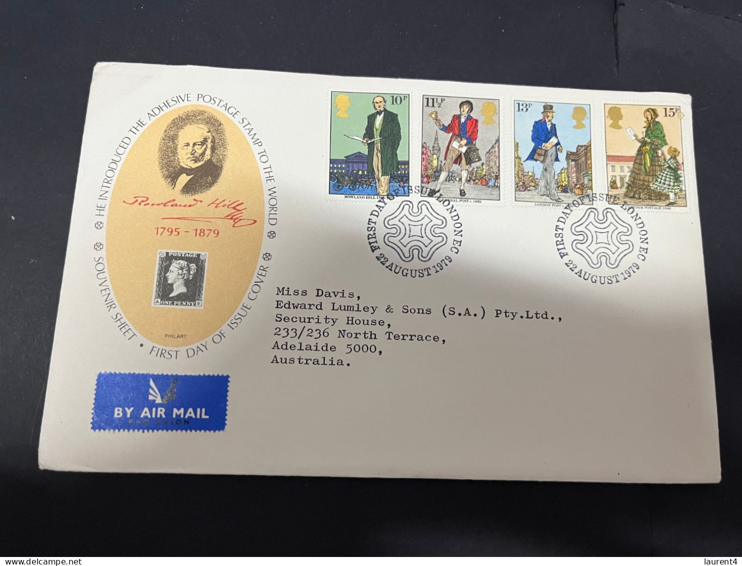 9-2-2024 (3 X 44) UK (Great Britain) FDC - 1979 - Rowland Hill (21 X 13 Cm) - 1971-1980 Decimal Issues