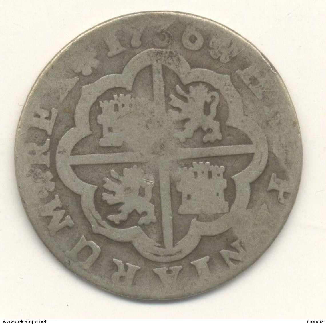 ESPAGNE  2 Reales Philippe V 1736 Argent B/TB - Monedas Provinciales