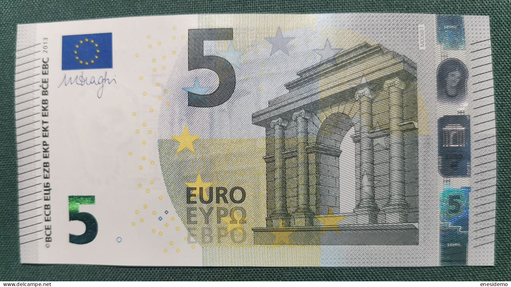 5 EURO PORTUGAL 2013 DRAGHI M006B1 MA NICE NUMBER FOUR CONSECUTIVE ZEROS SC FDS UNC. PERFECT - 5 Euro