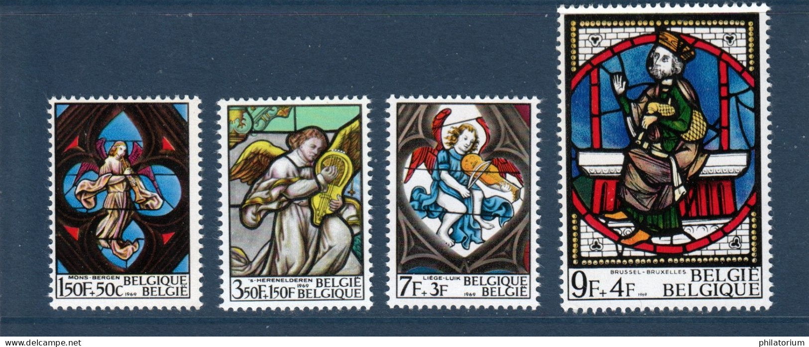 Belgique België, Yv 1519, 1520, 1521, 1522, Mi 1575, 1576, 1577, 1578, SG 2138, 2139, 2140, 2141, Vitraux, - Verres & Vitraux