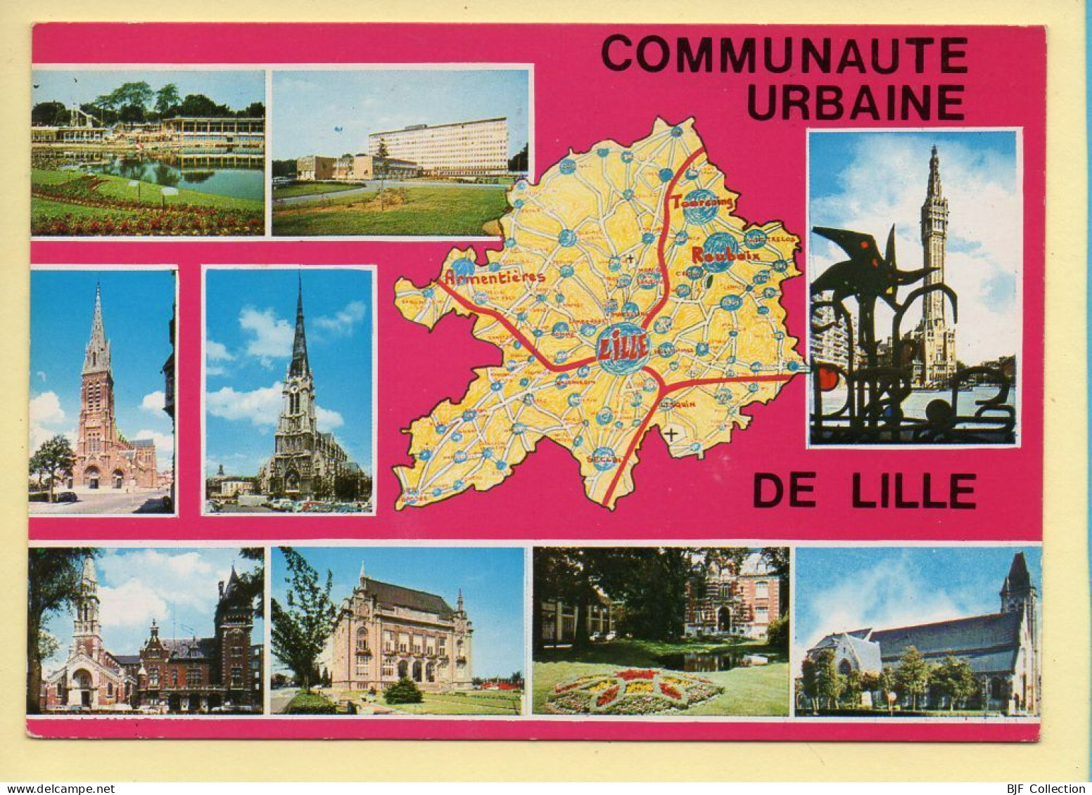 Nord-Pas-de-Calais : Communauté Urbaine De Lille / Carte Géographique / Multivues (voir Scan Recto/verso) - Nord-Pas-de-Calais