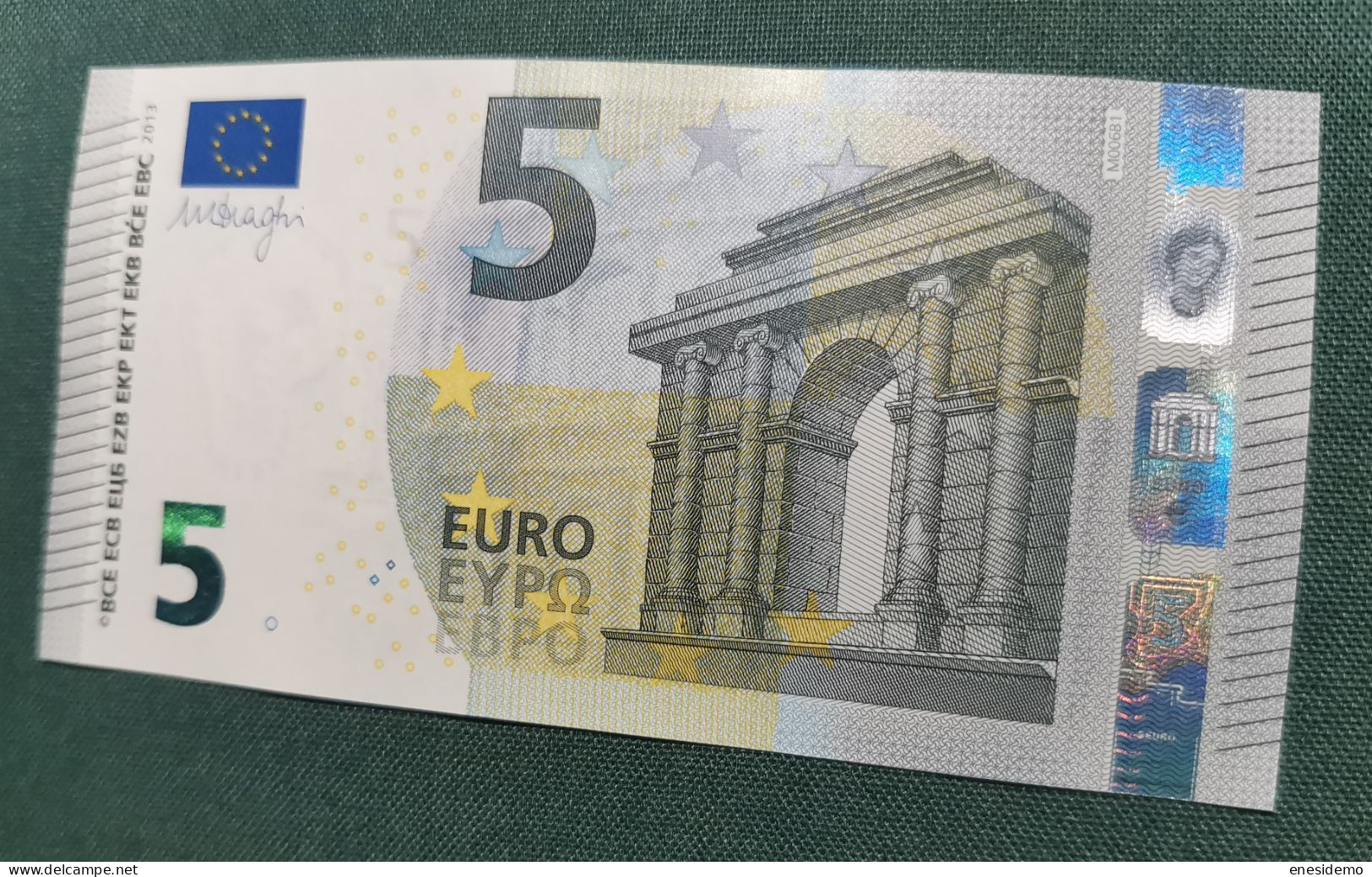 5 EURO PORTUGAL 2013 DRAGHI M006B1 MA NICE NUMBER FOUR CONSECUTIVE NINES SC FDS UNC. PERFECT - 5 Euro