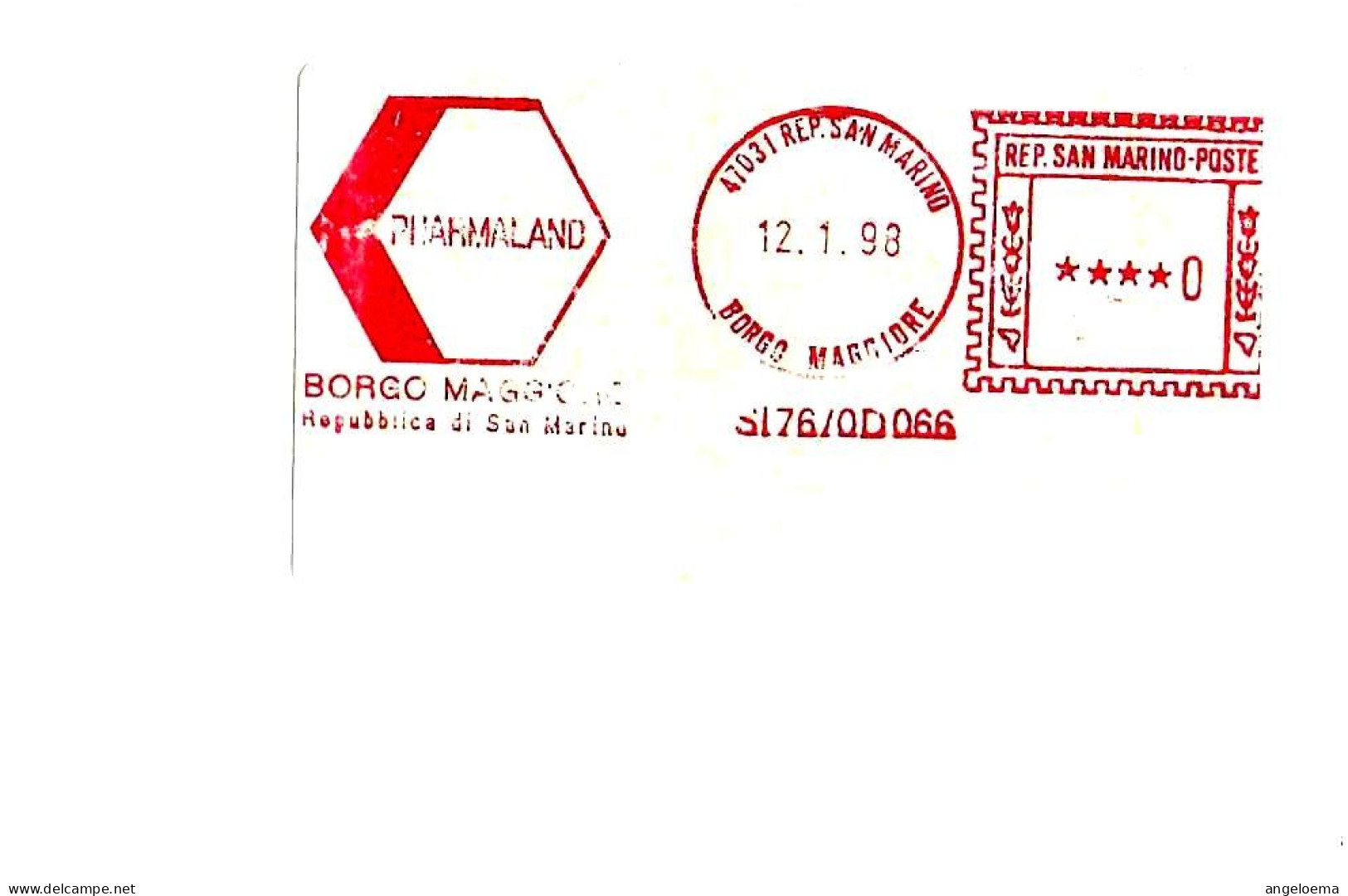 SAN MARINO - 1998 PHARMALAND Ind. Farmaceutica - Ema Affrancatura Mecc. Rossa Red Meter Su Busta Non Viaggiata - 1911 - Pharmazie