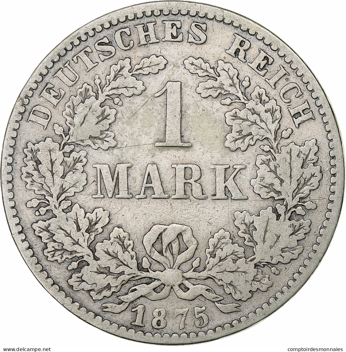 Empire Allemand, Wilhelm I, Mark, 1875, Darmstadt, Argent, TB+, KM:7 - 1 Mark