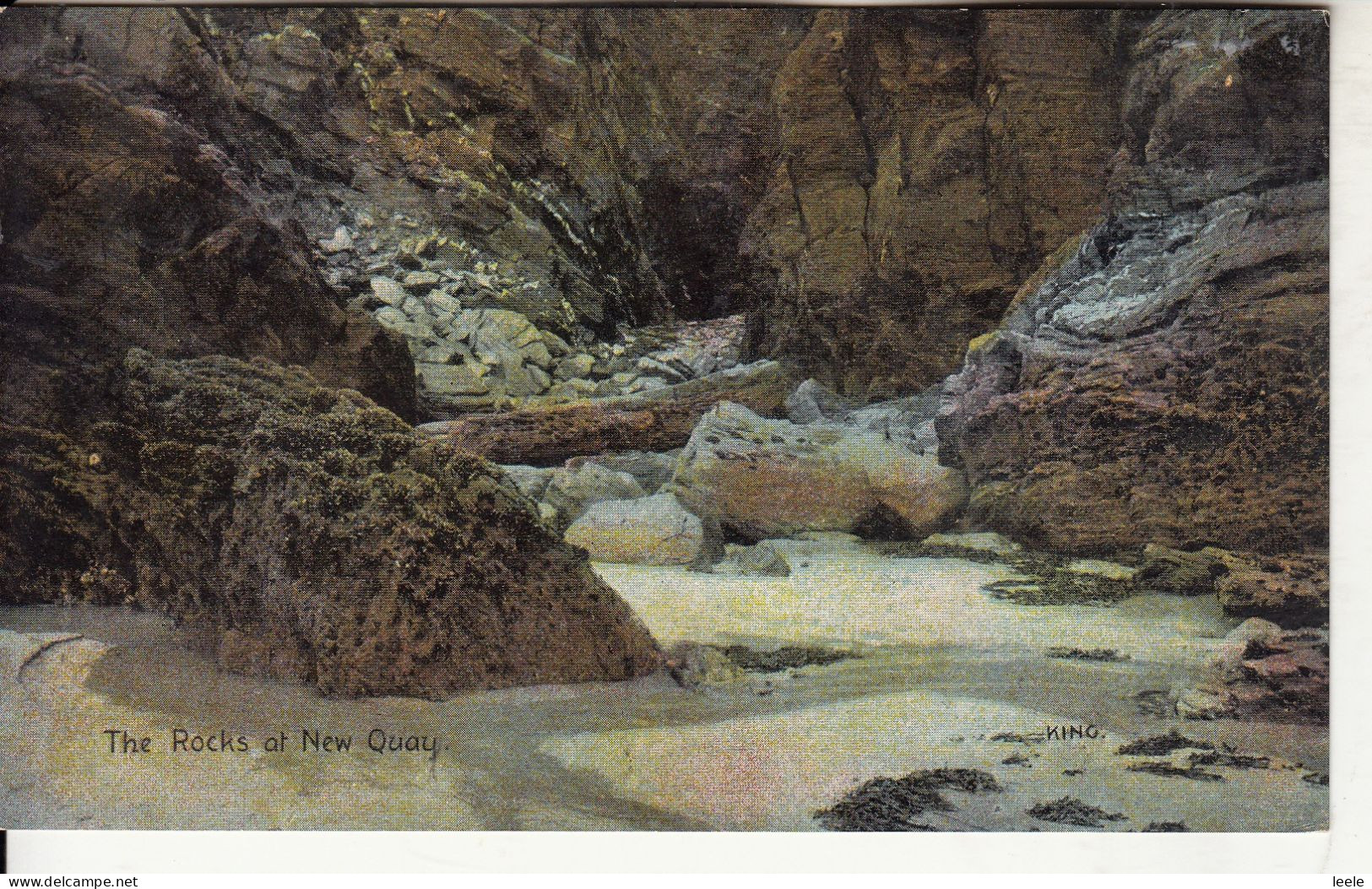 BS53.  Vintage Postcard. The Rocks At Newquay. Cornwall. Signed King - Newquay