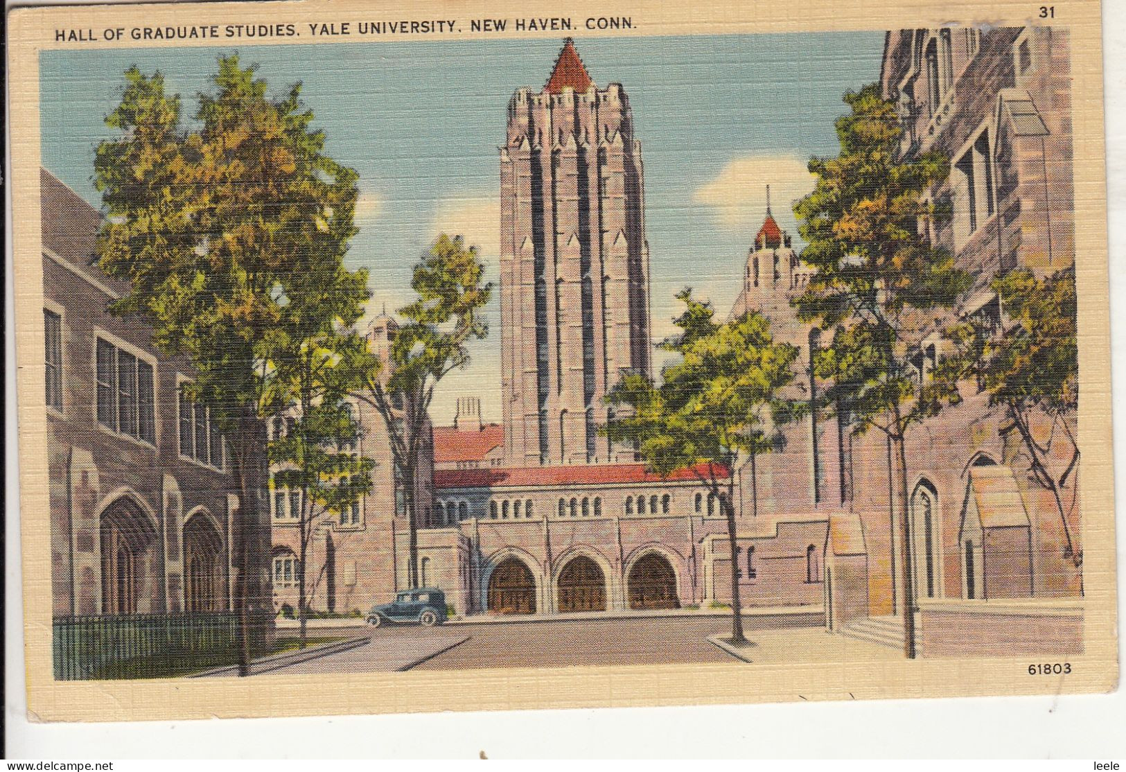 BS51. Vintage US Linen Postcard. Hall Of Graduate Studies. Yale University. Conn. - New Haven