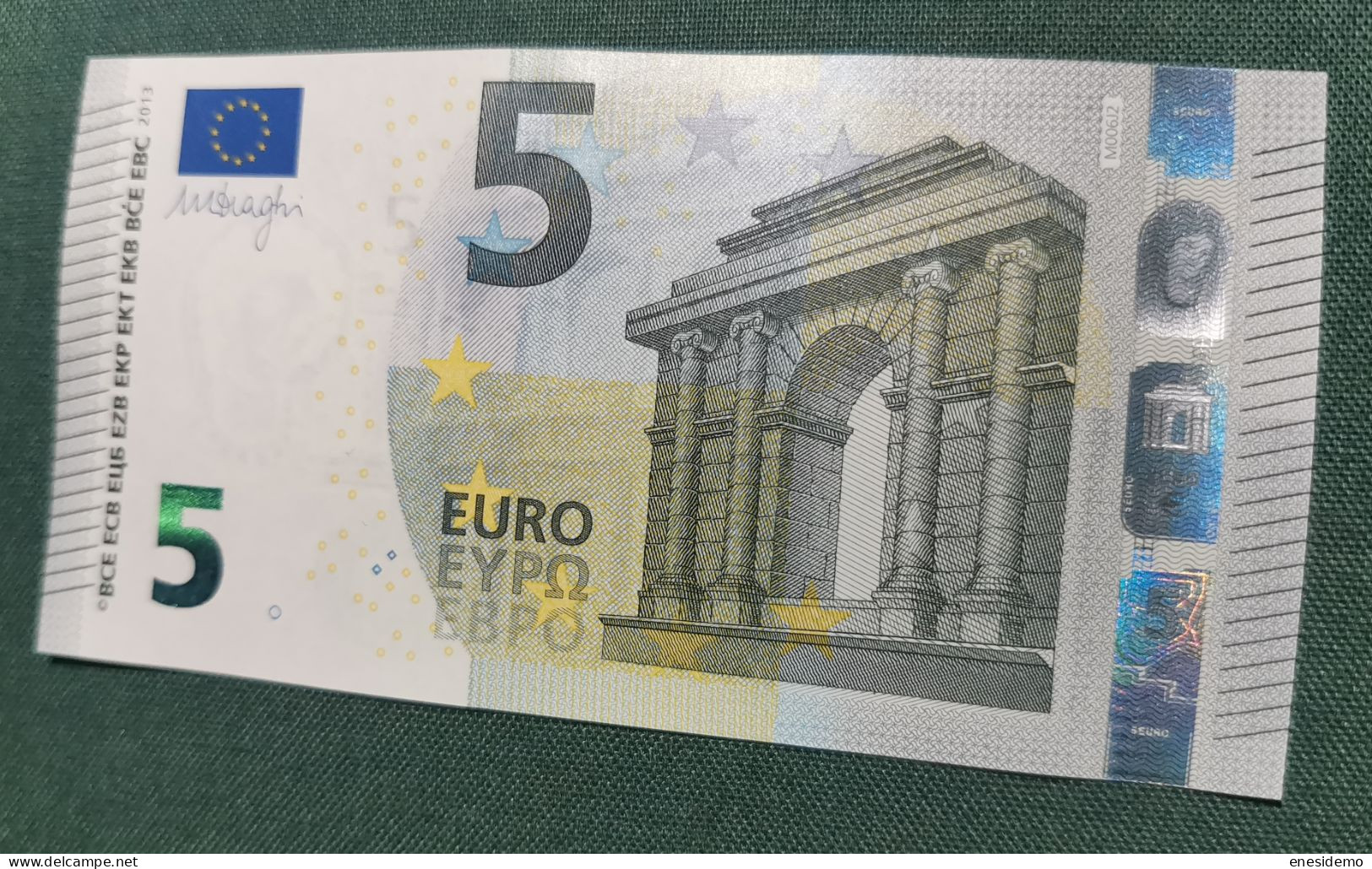 5 EURO PORTUGAL 2013 DRAGHI M006J2 MA NICE NUMBER FOUR CONSECUTIVE NINES SC FDS UNC. PERFECT - 5 Euro