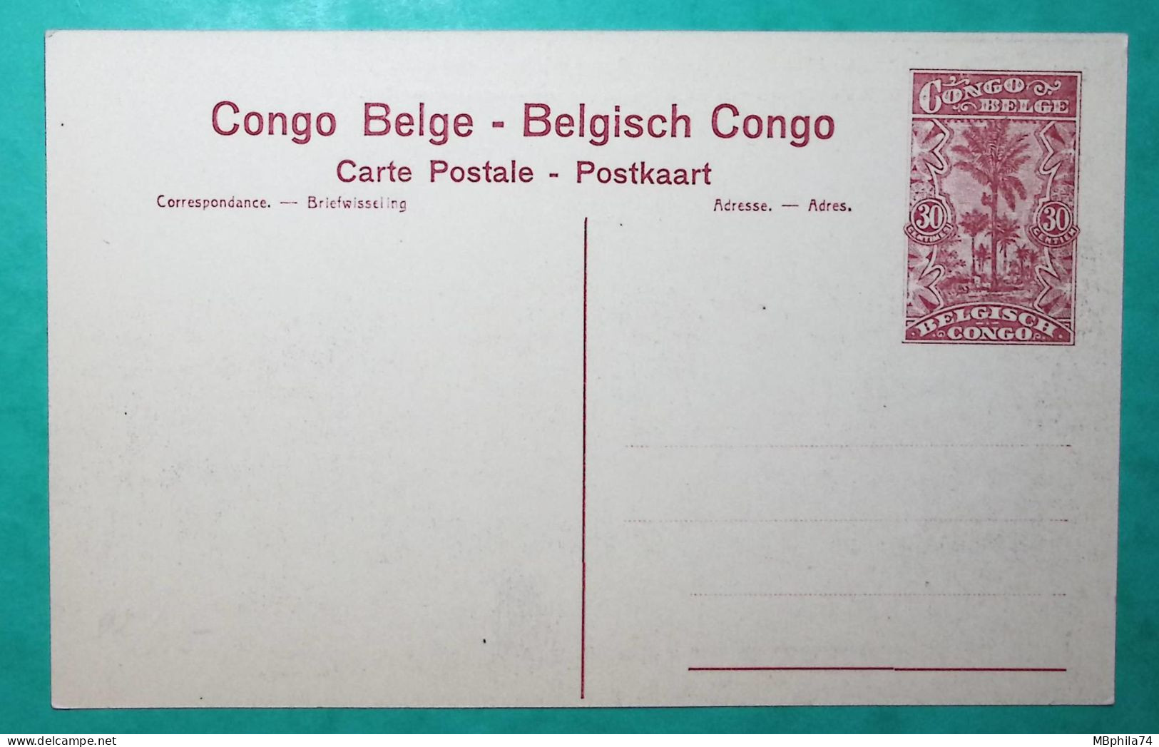 ENTIER 30C CONGO BELGE BELGISCH CONGO MINISTRE DES COLONIES A UNE MISSION PROTESTANTE COVER - Storia Postale