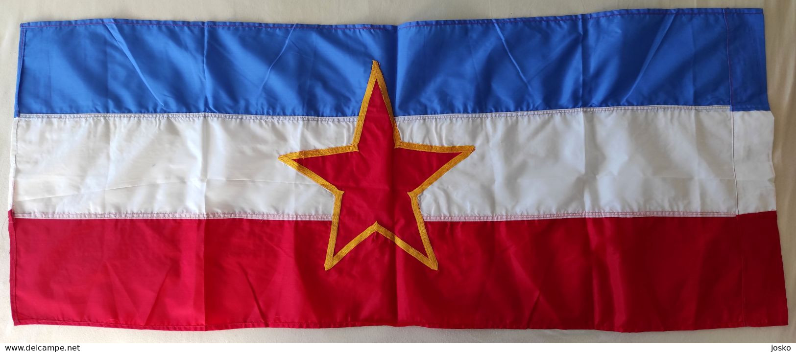 Ex YUGOSLAVIA Original Vintage Communist Silk Flag 1980s LARGER SIZE Drapeau Flagge Bandiera Kroatien Croatie Croazia - Flaggen