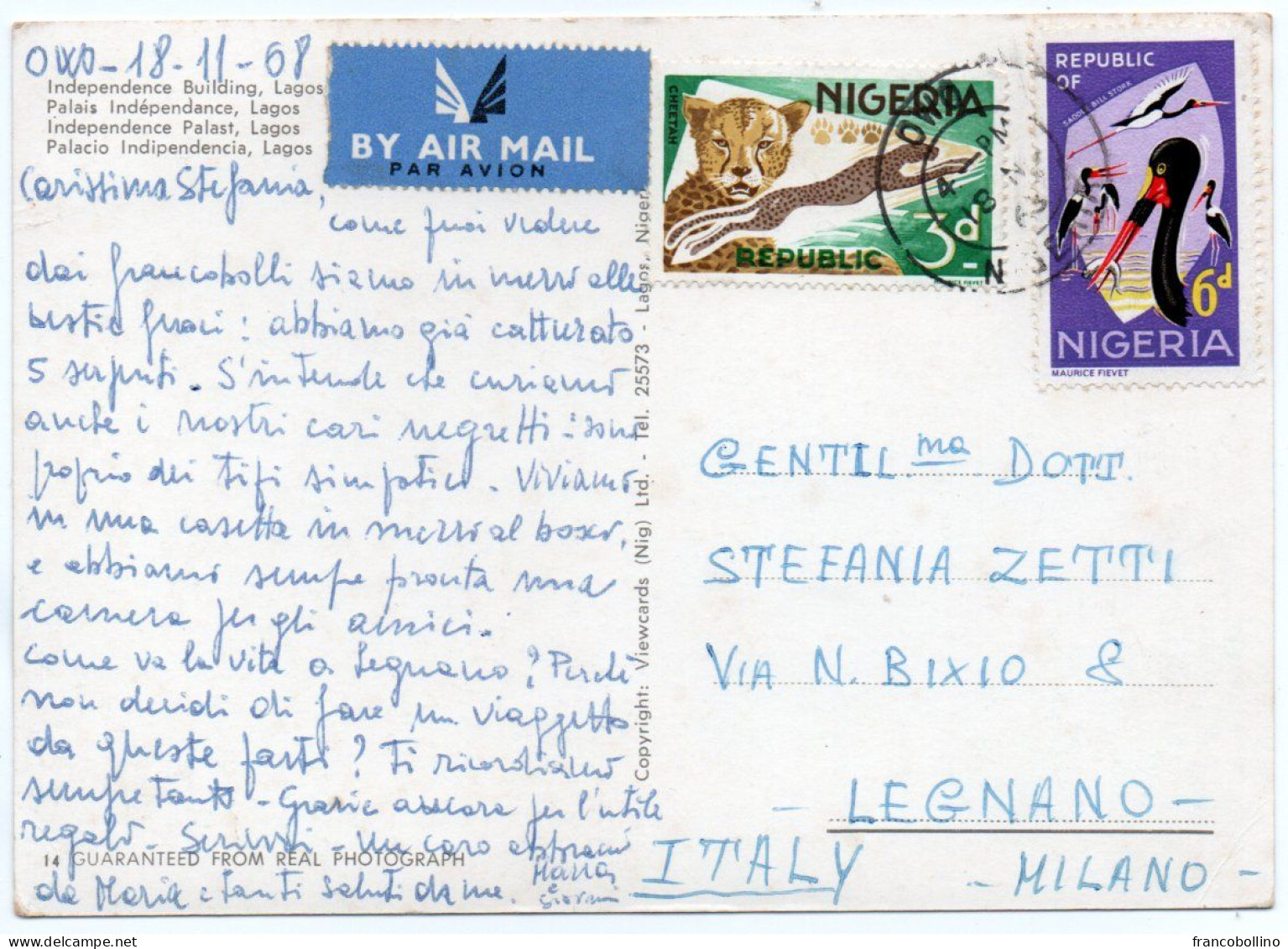 NIGERIA - LAGOS INDEPENDENCE BUILDING - VOLKSWAGEN VW KAFER/COCCINELLE / THEMATIC STAMPS-ANIMALS / OWO CANCEL 1968 - Nigeria