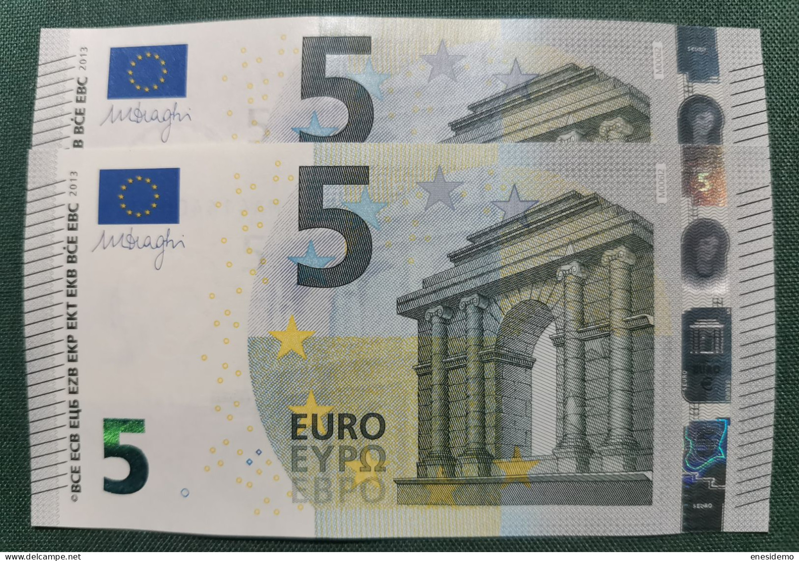 5 EURO PORTUGAL 2013 DRAGHI M006J2 MA CORRELATIVE ONLY FOUR NUMBERS SC FDS UNC. PERFECT - 5 Euro