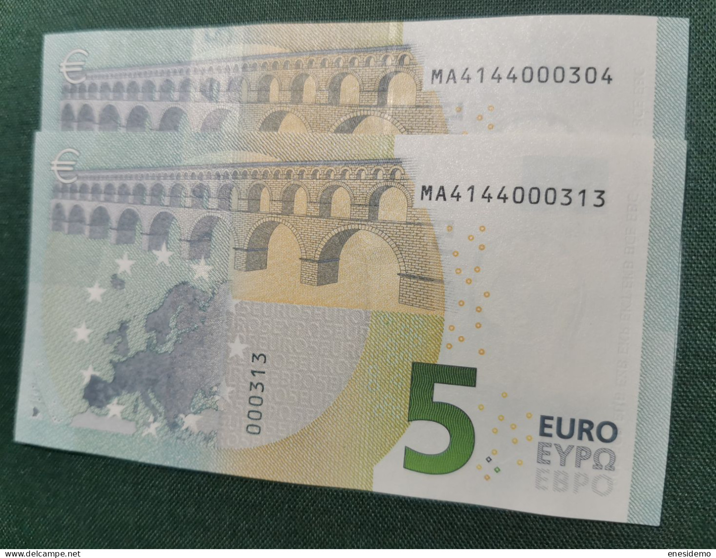 5 EURO PORTUGAL 2013 DRAGHI M006J2 MA CORRELATIVE ONLY FOUR NUMBERS SC FDS UNC. PERFECT