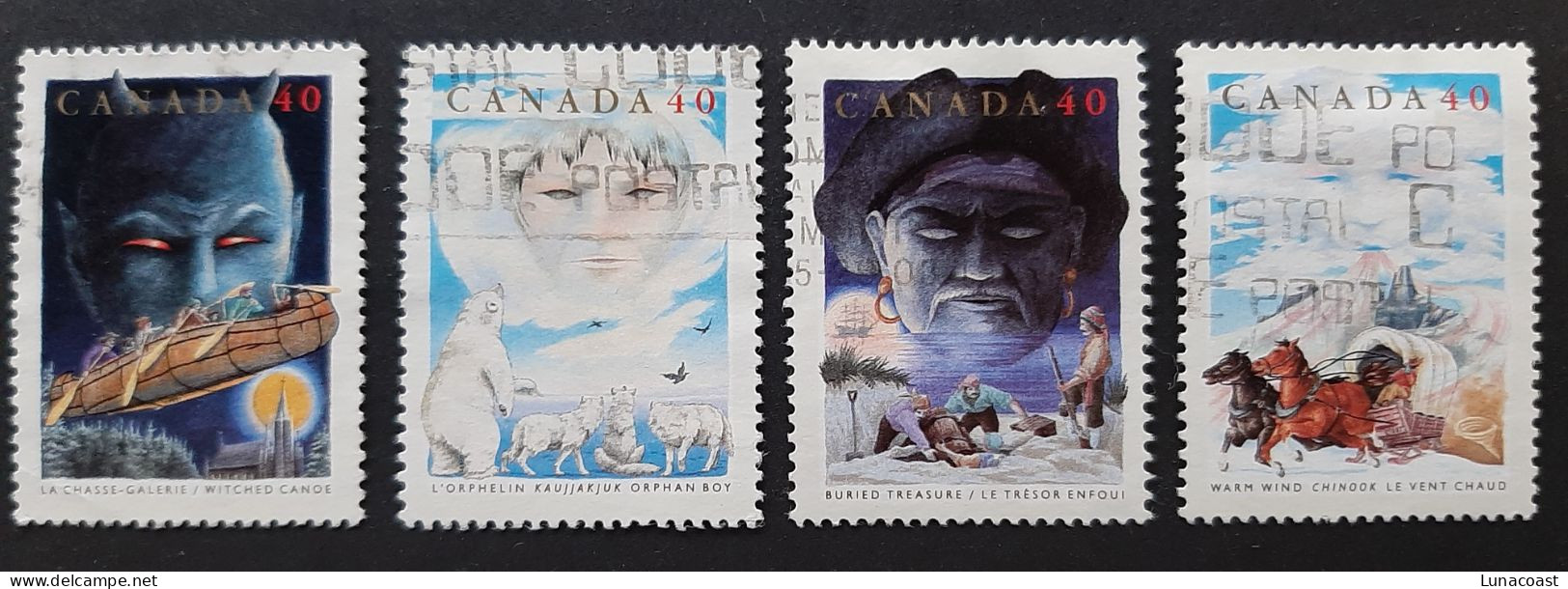 Canada 1991  USED  Sc1334 -1337    4 X 40c Folklore -2 - Usados