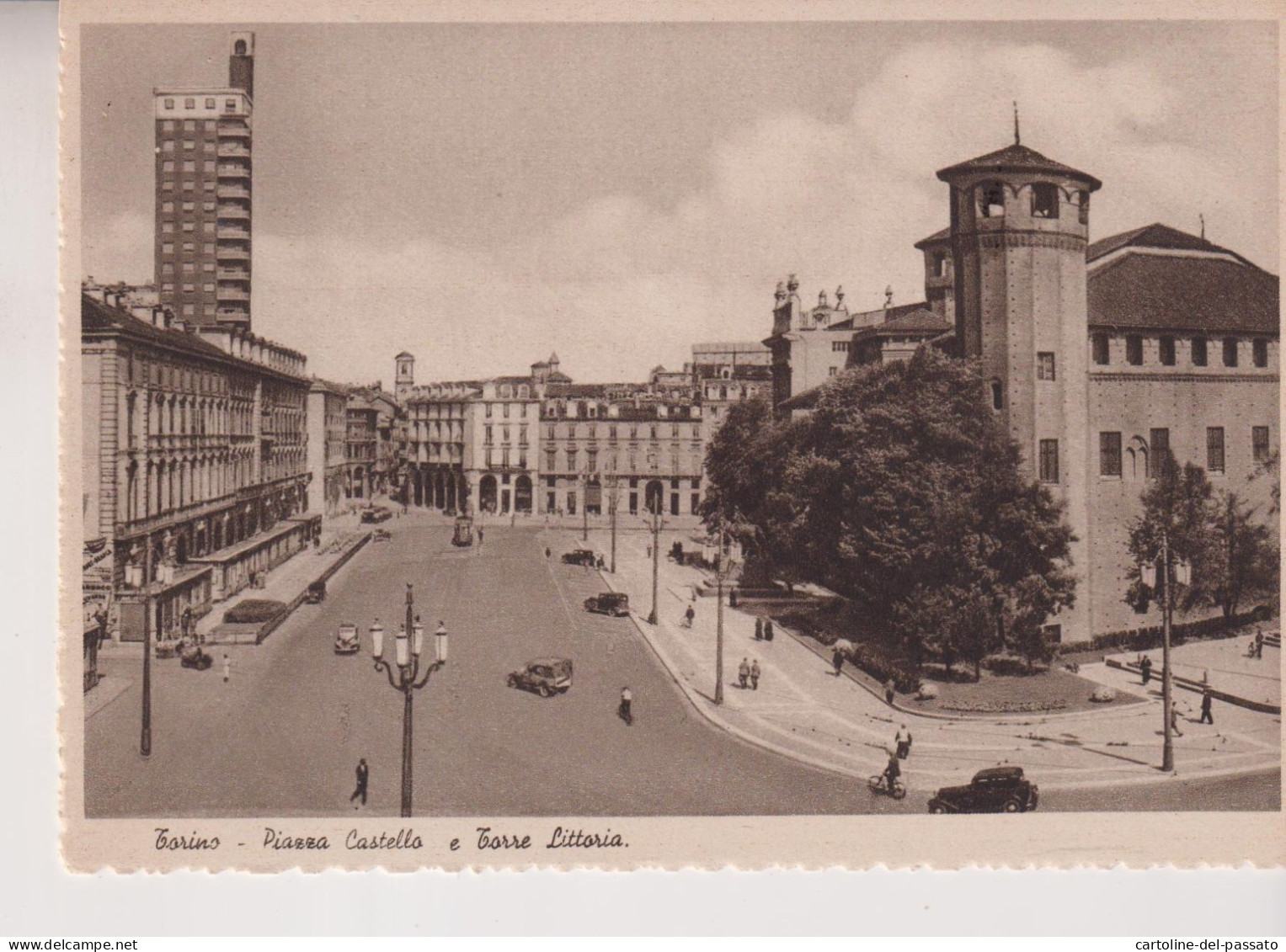 TORINO PIAZZA CASTELLO E TORRE LITTORIA  NO VG 1938 - Stazione Porta Nuova