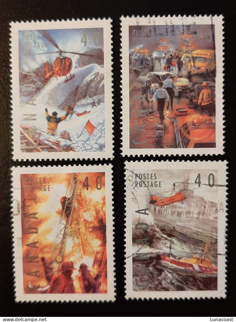 Canada 1991  USED  Sc1330 -1333    4 X 40c Dangerous Occupations - Used Stamps
