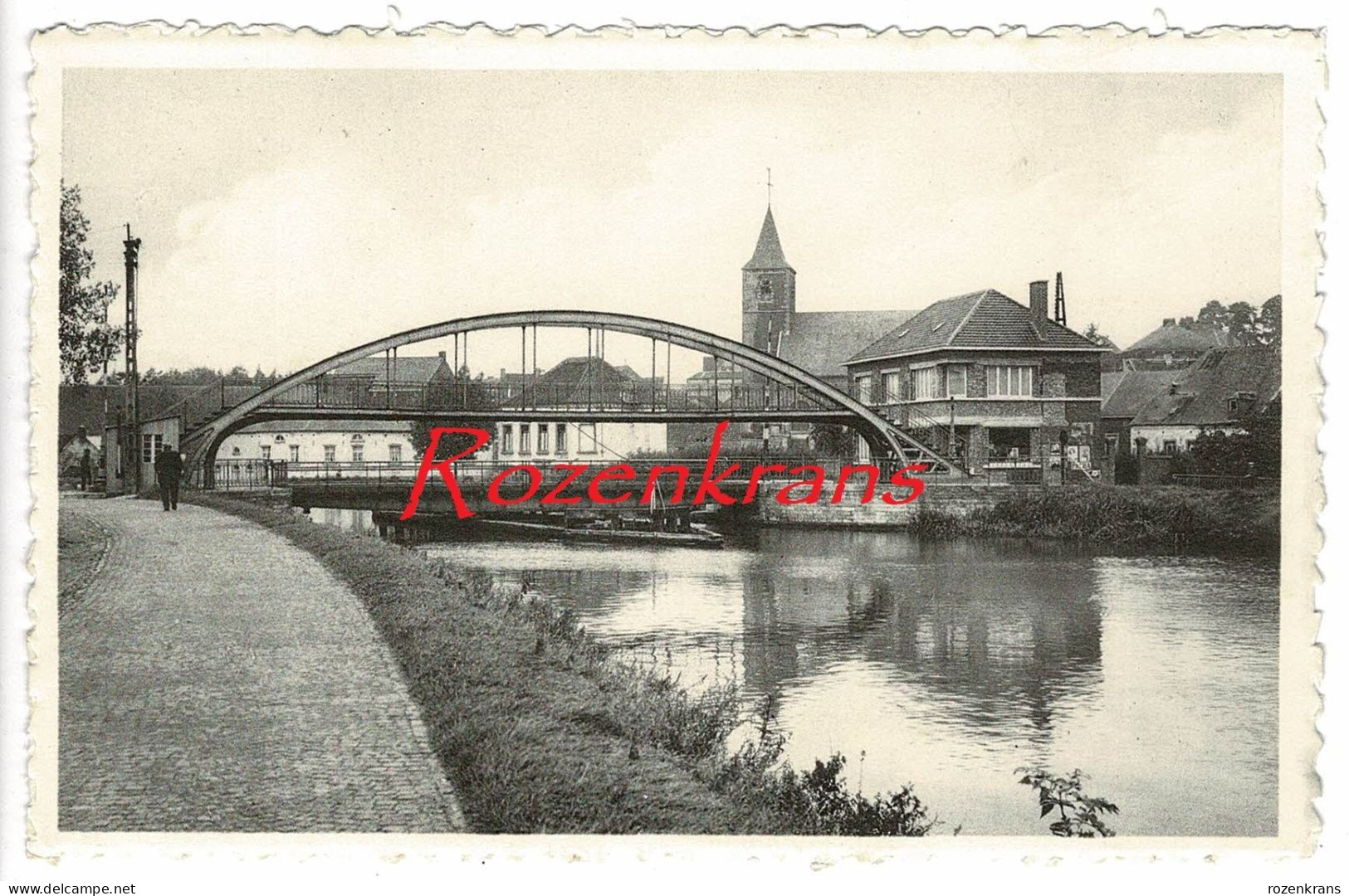 Arquennes Pont Tournant Du Canal De Charleroi Seneffe CPA Rare (En Très Bon état) - Seneffe