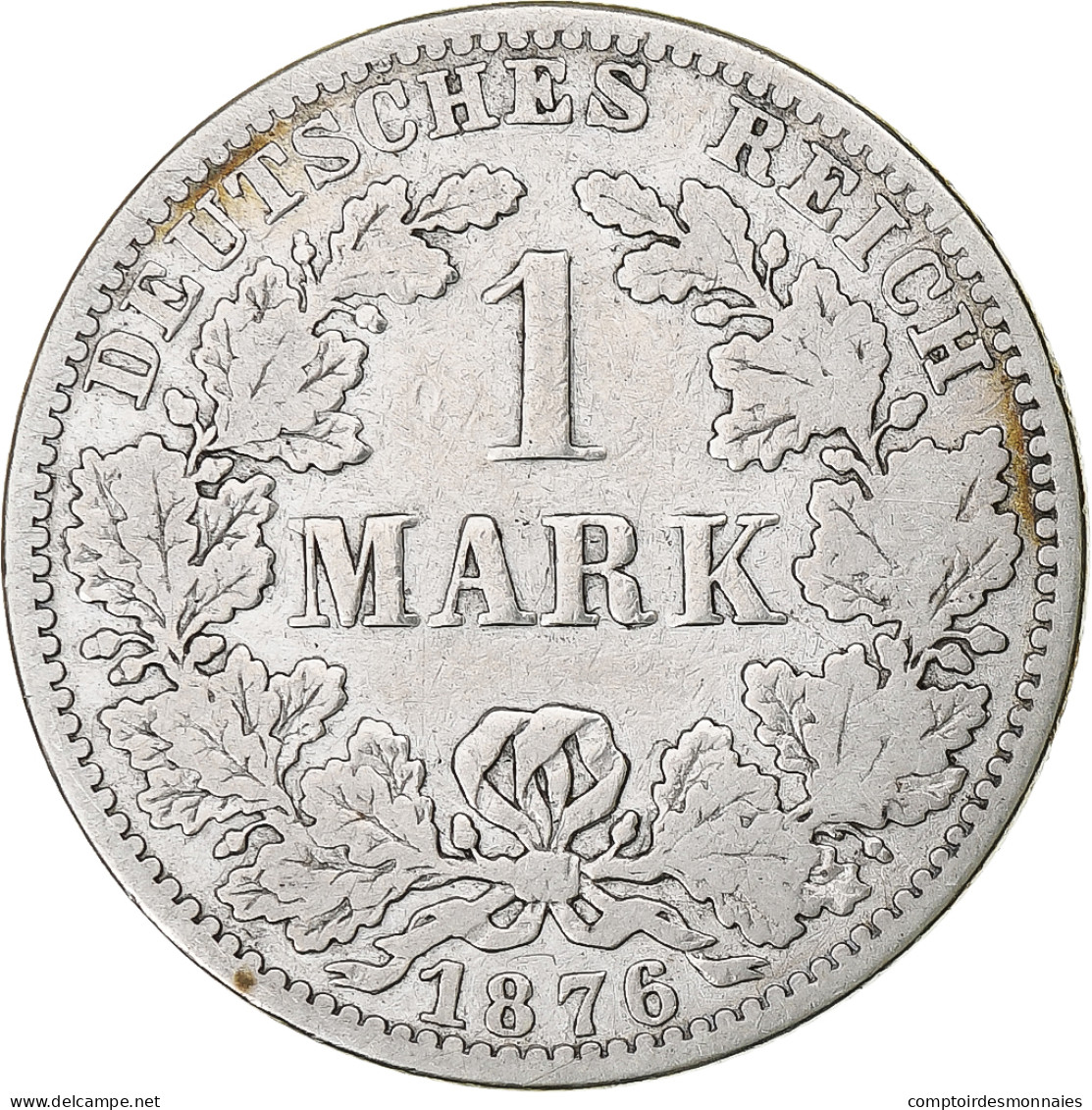 Empire Allemand, Wilhelm I, Mark, 1876, Berlin, Argent, TB, KM:7 - 1 Mark