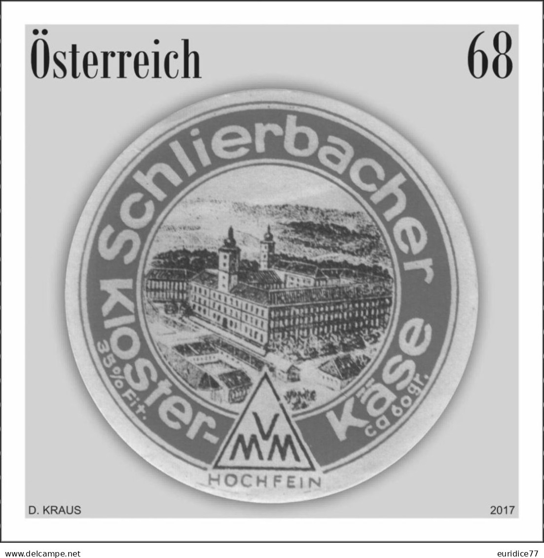 Austria 2017 - Schlierbacher Käse (Schwarzdruck) Black Print Mnh** - Ensayos & Reimpresiones