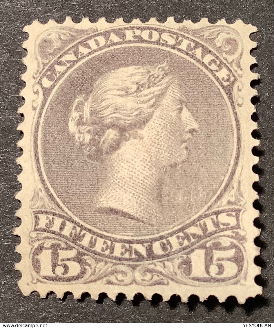 Sc.30 VF & Fresh Mint (*) 1868-1876 15c Grey Large Queen Victoria - Unused Stamps