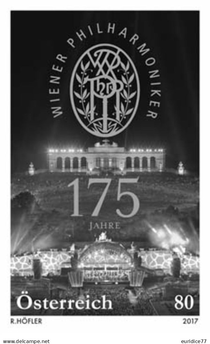 Austria 2017 - 175 Jahre Wiener Philharmoniker (Schwarzdruck) Black Print Mnh** - Probe- Und Nachdrucke