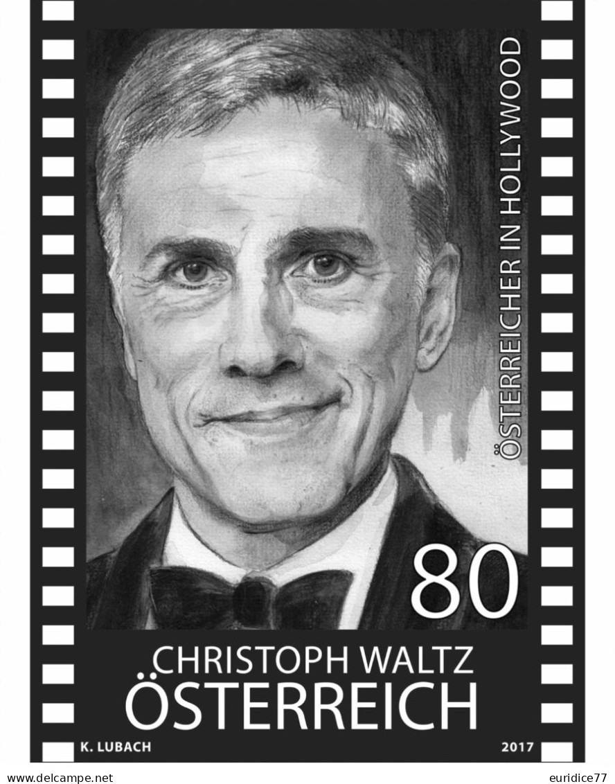 Austria 2017 - Osterreicher In Hollywood - Christoph Waltz Black Print Mnh** - Ensayos & Reimpresiones