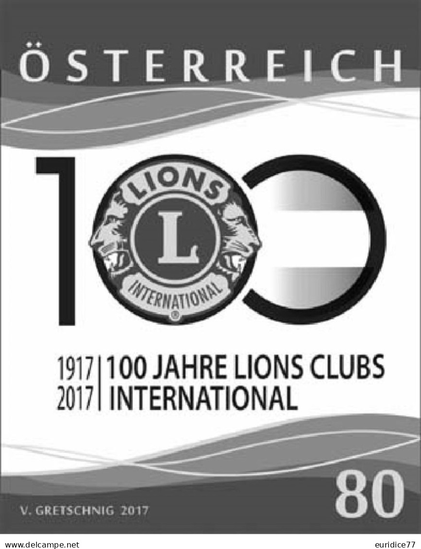 Austria 2017 - 100 Jahre Lions Clubs International (Schwarzdruck)onal' Black Print Mnh** - Essais & Réimpressions