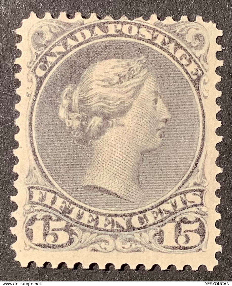 Sc.30 F-VF & Fresh Mint Original Gum * 1868-1876 15c Grey Large Queen Victoria (Canada Y&T #25 TB Neuf Gomme D‘ Origine - Ungebraucht